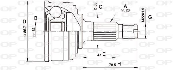 Jeu de joints, arbre de transmission OPEN PARTS CVJ5049.10