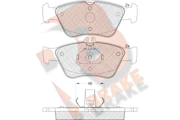 Kit de plaquettes de frein, frein à disque R BRAKE RB1115