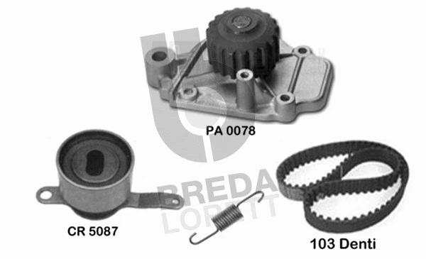 Pompe à eau + kit de courroie crantée BREDA LORETT KPA0175A