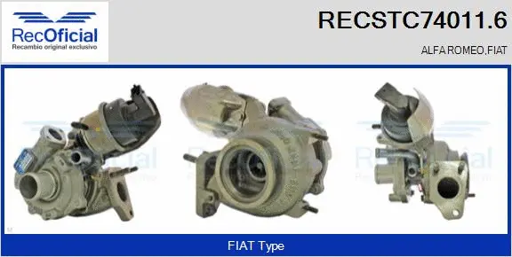 Turbocompresseur, suralimentation RECOFICIAL RECSTC74011.6