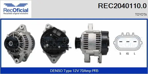 Alternateur RECOFICIAL REC2040110.0