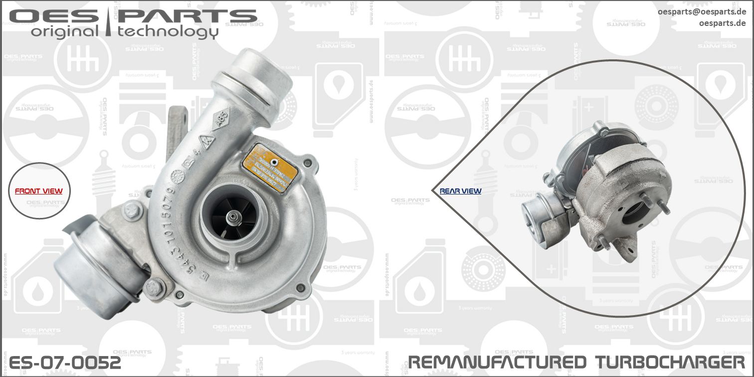 Turbocompresseur, suralimentation OES PARTS ES-07-0052