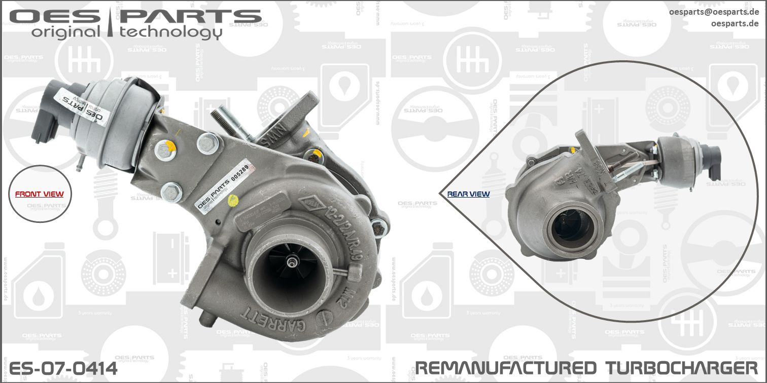 Turbocompresseur, suralimentation OES PARTS ES-07-0414