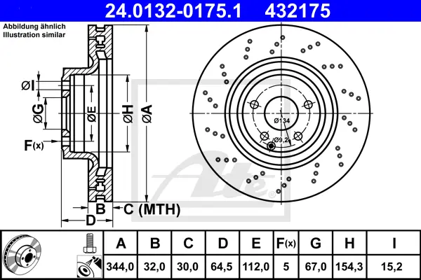 Disque de frein ATE-APAC 24.0132-0175.1