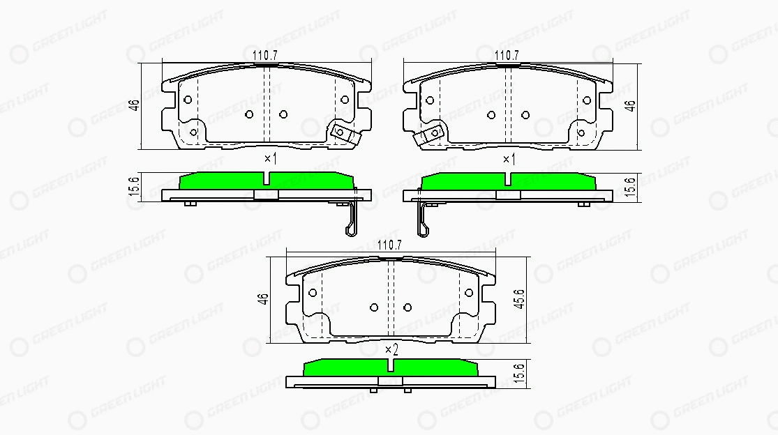 Kit de plaquettes de frein, frein à disque Automotive Adriado GLBP0252