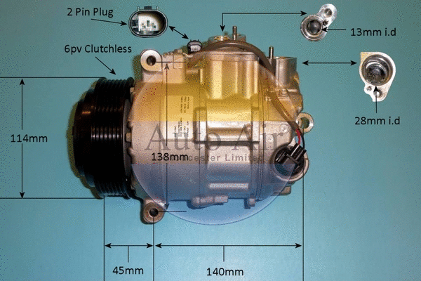 Compresseur, climatisation AUTO AIR GLOUCESTER 14-0251