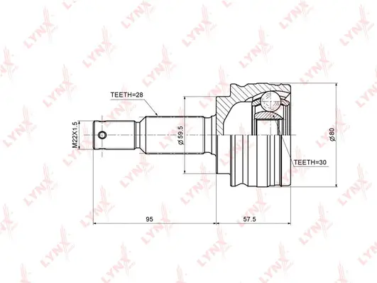 Jeu de joints, arbre de transmission LYNXAUTO CO-3642