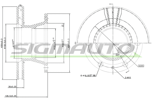 Disque de frein SIGMAUTO DB0233V