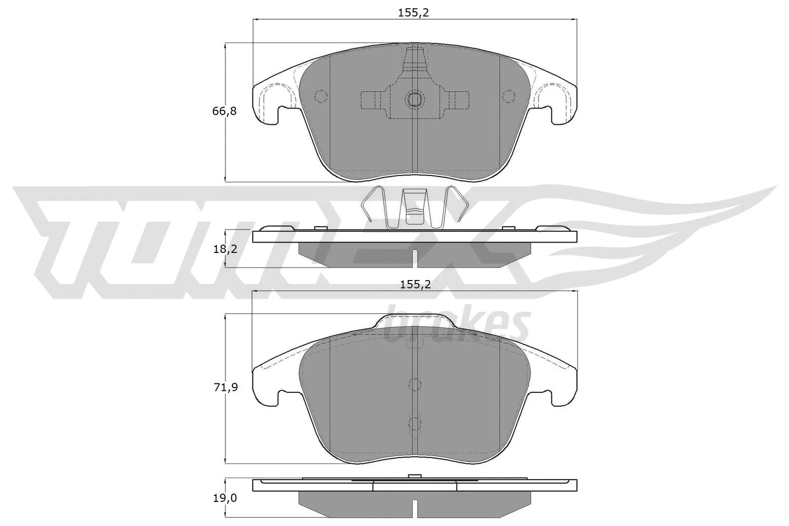 Kit de plaquettes de frein, frein à disque TOMEX Brakes TX 15-93