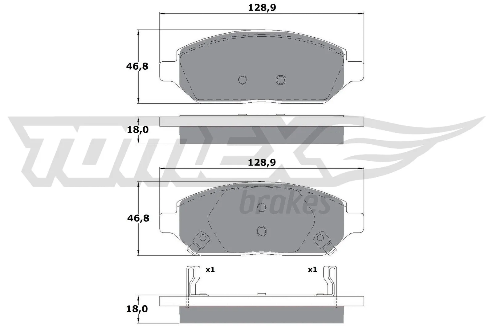 Kit de plaquettes de frein, frein à disque TOMEX Brakes TX 17-90