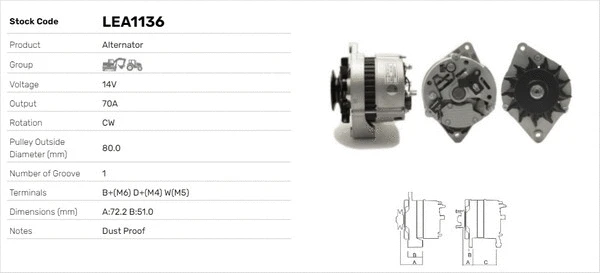Alternateur LUSA LEA1136