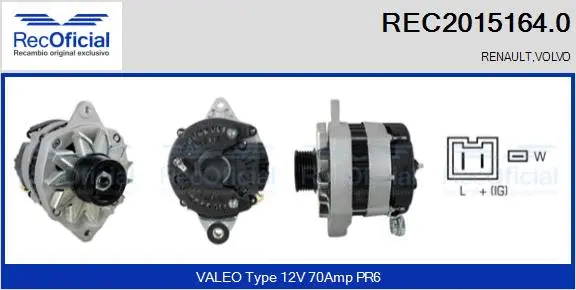 Alternateur RECOFICIAL REC2015164.0