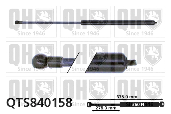 Vérin de hayon, de coffre QUINTON HAZELL QTS840158