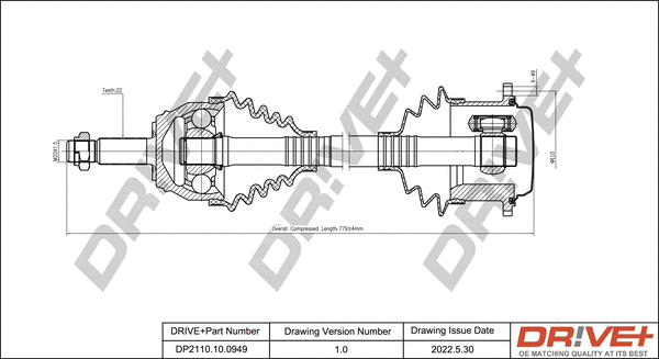 Arbre de transmission Dr!ve+ DP2110.10.0949