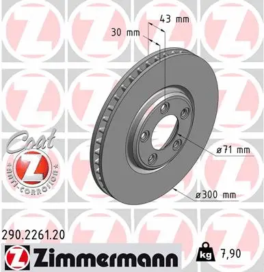 Disque de frein ZIMMERMANN 290.2261.20