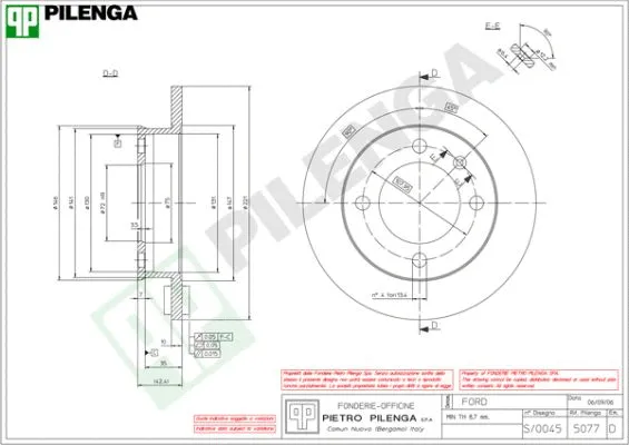 Disque de frein PILENGA 5077
