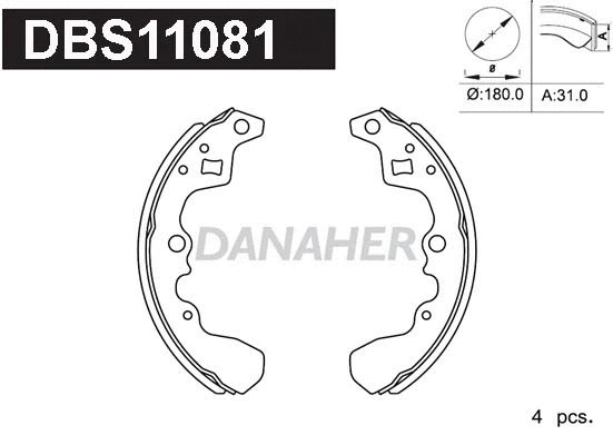 Jeu de mâchoires de frein DANAHER DBS11081