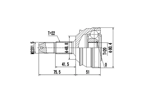 Jeu de joints, arbre de transmission DYNAMATRIX DCV817001