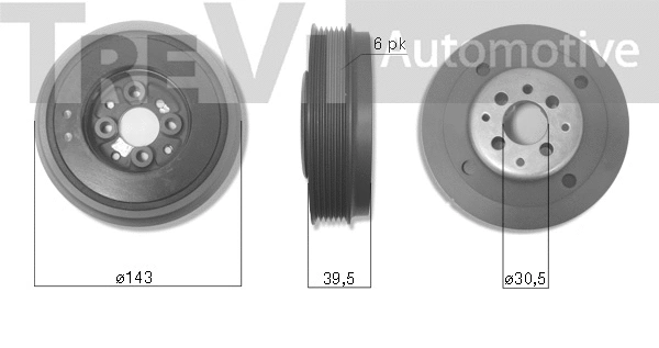 Poulie, vilebrequin TREVI AUTOMOTIVE PC1070