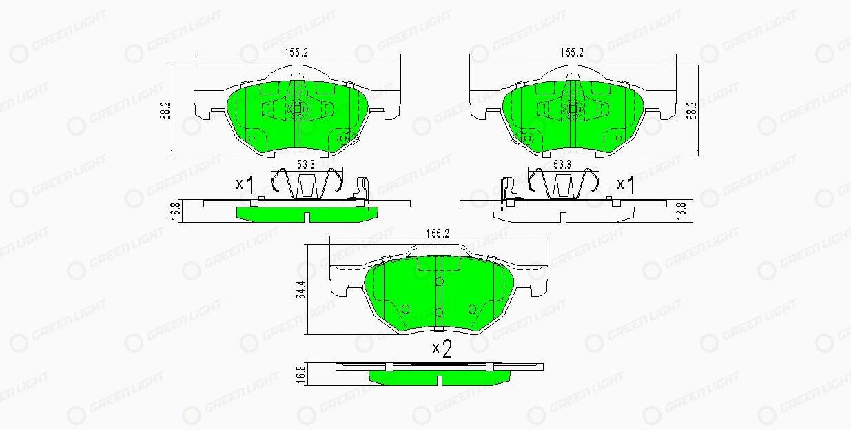 Kit de plaquettes de frein, frein à disque Automotive Adriado GLBP0251