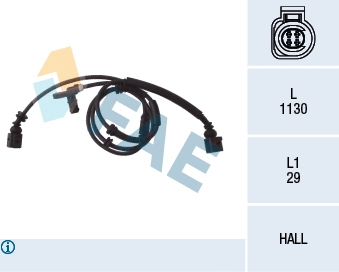 Capteur, vitesse de roue FAE 78029