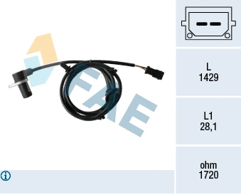 Capteur, vitesse de roue FAE 78460