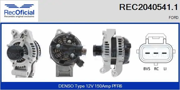 Alternateur RECOFICIAL REC2040541.1