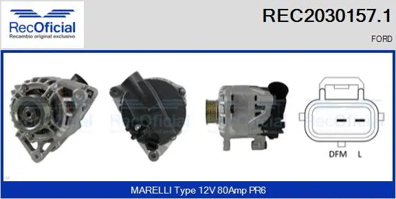 Alternateur RECOFICIAL REC2030157.1