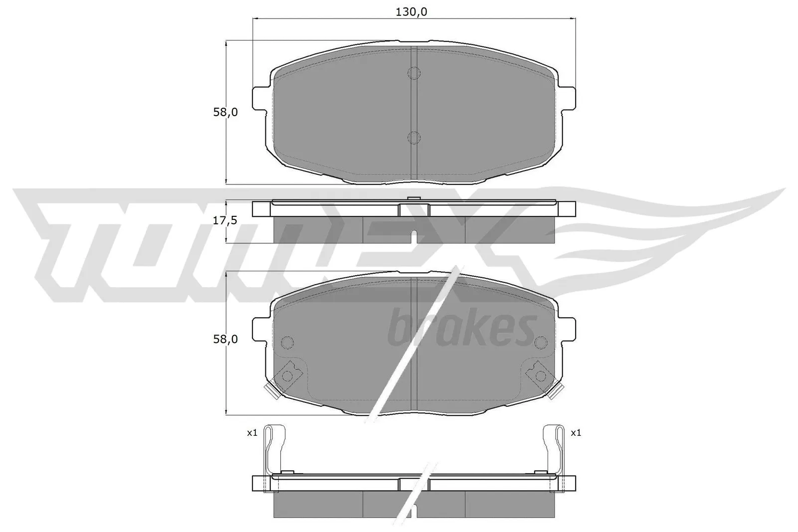 Kit de plaquettes de frein, frein à disque TOMEX Brakes TX 14-99