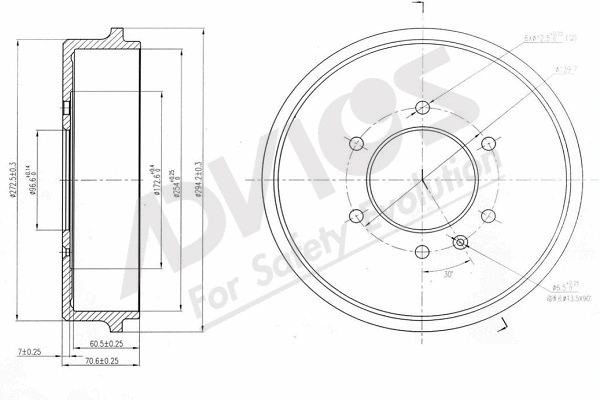 Tambour de frein ADVICS-SEA J7R015