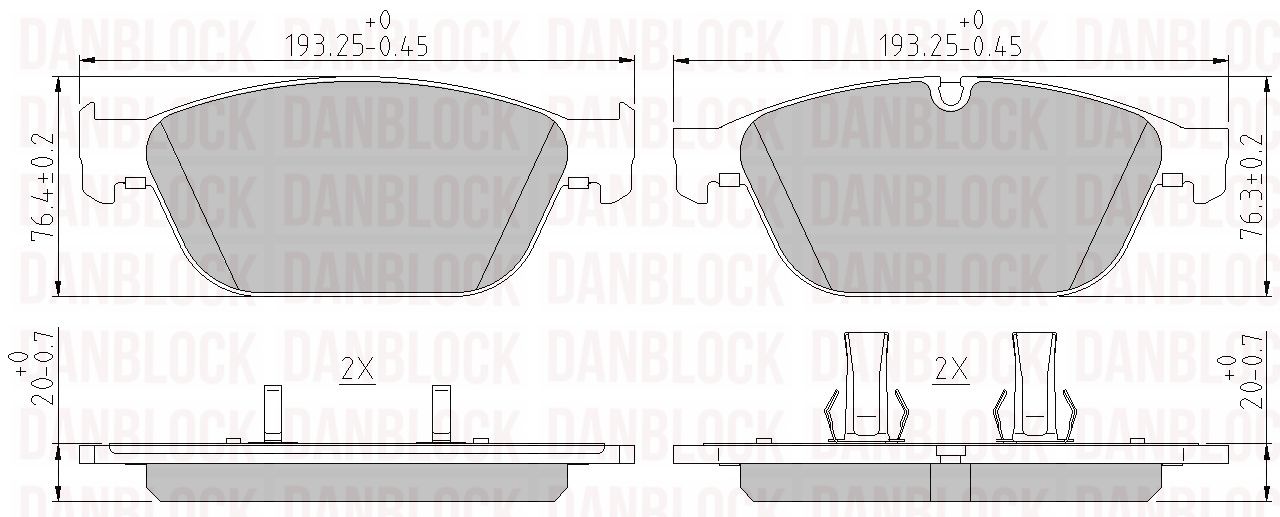 Kit de plaquettes de frein, frein à disque DANBLOCK DB 510892