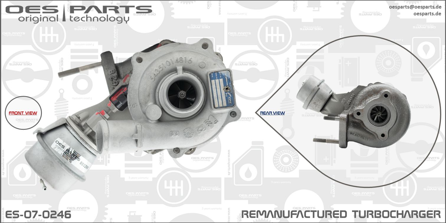 Turbocompresseur, suralimentation OES PARTS ES-07-0246