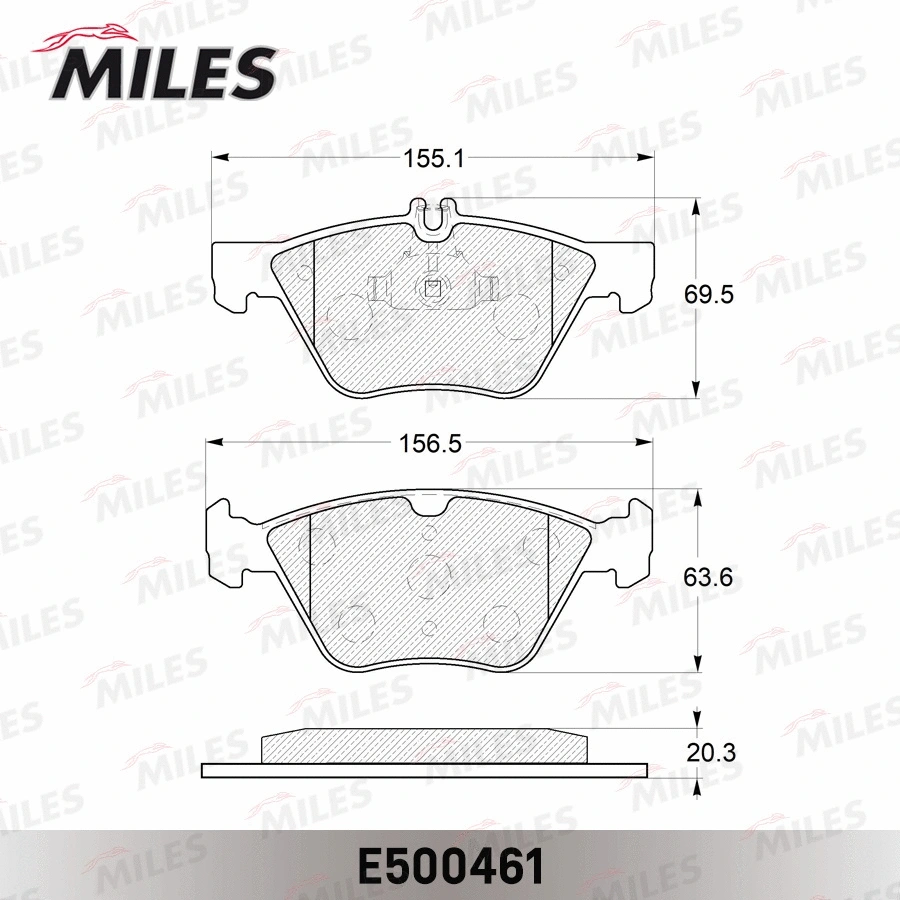 Kit de plaquettes de frein, frein à disque MILES E500461