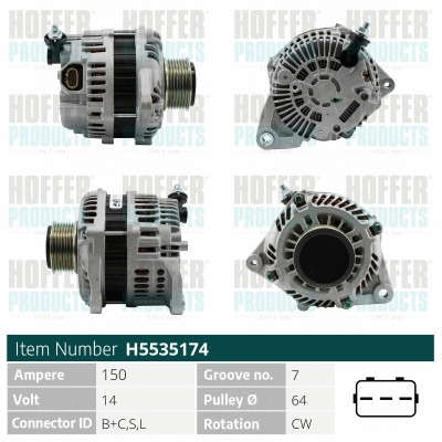 Alternateur HOFFER H5535174