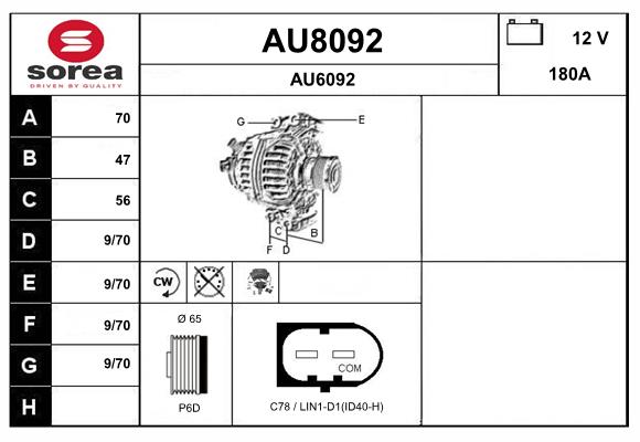 Alternateur SNRA AU8092