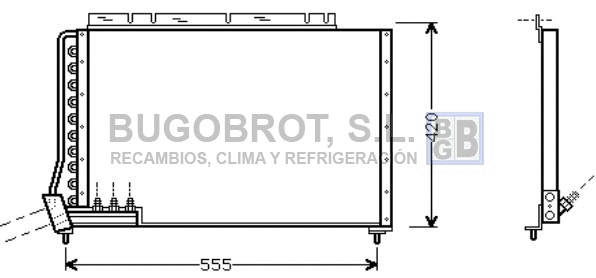 Condenseur, climatisation BUGOBROT 62-VO5090
