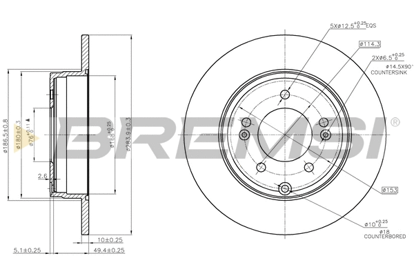 Disque de frein BREMSI CD7787S