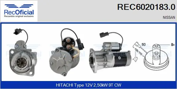 Démarreur RECOFICIAL REC6020183.0