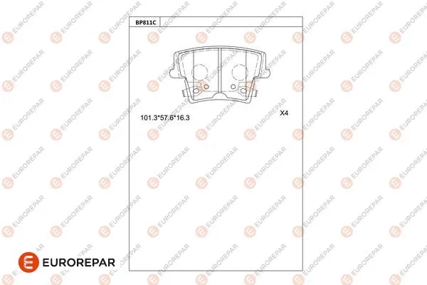 Kit de plaquettes de frein, frein à disque EUROREPAR 1681262080