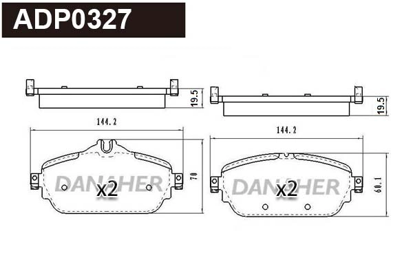 Kit de plaquettes de frein, frein à disque DANAHER ADP0327