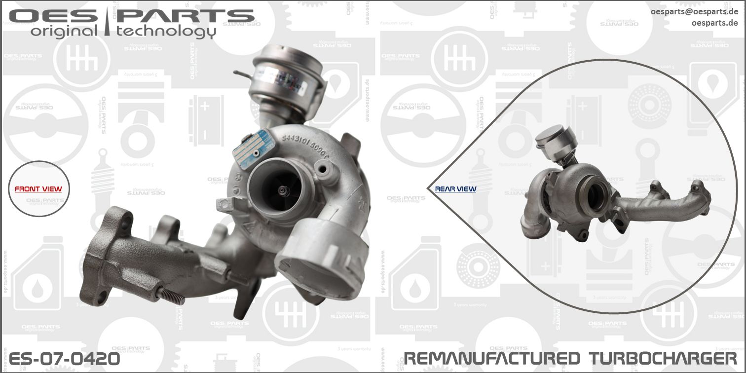 Turbocompresseur, suralimentation OES PARTS ES-07-0420