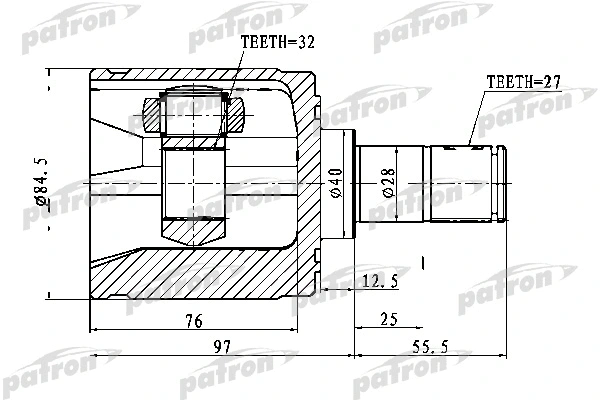 Jeu de joints, arbre de transmission PATRON PCV1022
