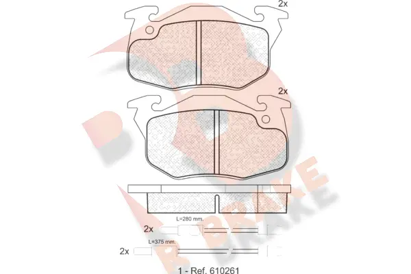 Kit de plaquettes de frein, frein à disque R BRAKE RB0864