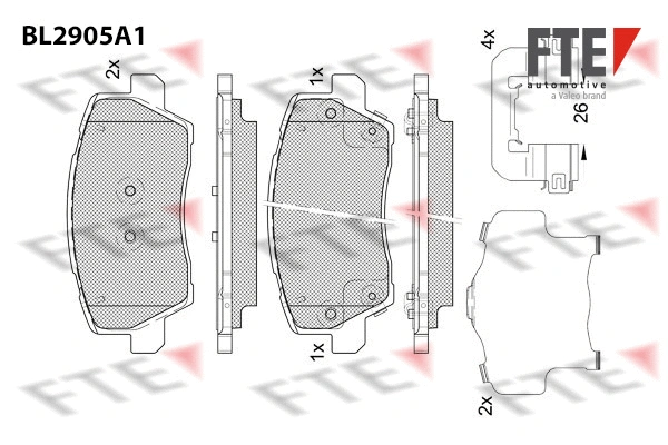 Kit de plaquettes de frein, frein à disque FTE 9011147