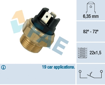 Interrupteur de température, ventilateur de radiateur FAE 37380