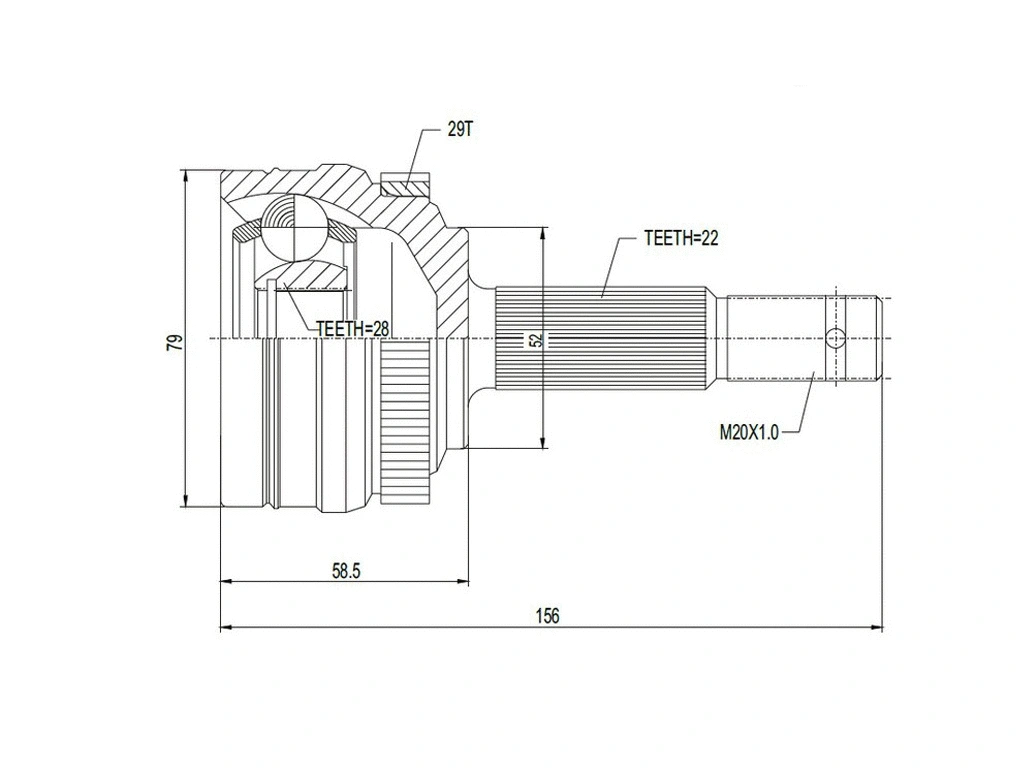 Jeu de joints, arbre de transmission A.Z. Meisterteile AZMT-43-030-1040