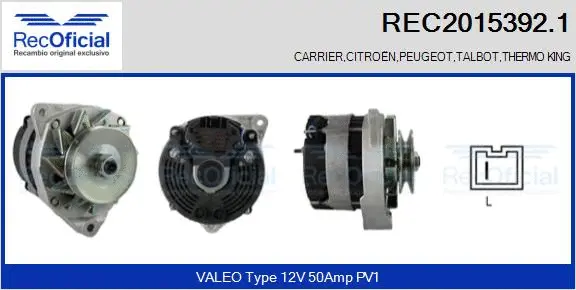 Alternateur RECOFICIAL REC2015392.1