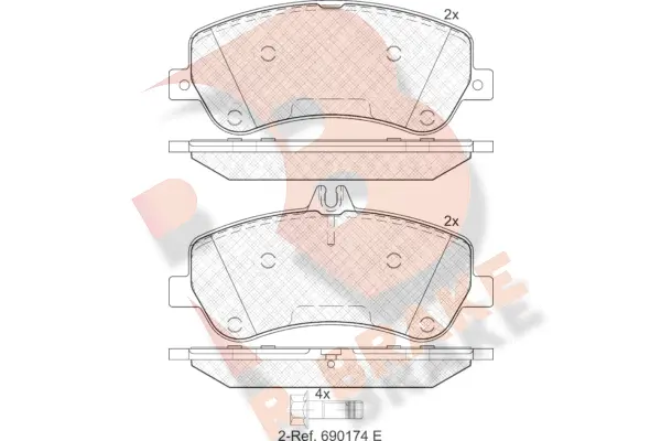 Kit de plaquettes de frein, frein à disque R BRAKE RB1917