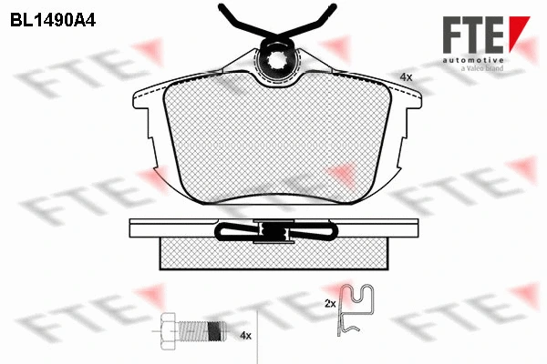 Kit de plaquettes de frein, frein à disque FTE 9010221