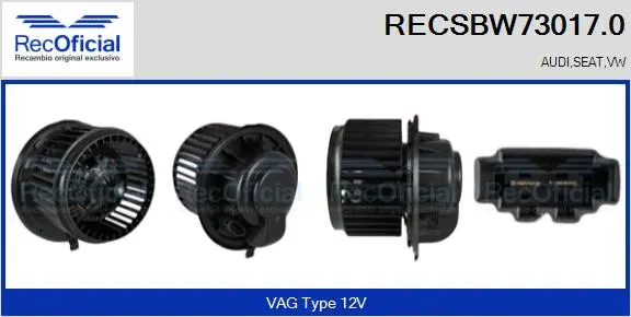 Pulseur d'air habitacle RECOFICIAL RECSBW73017.0